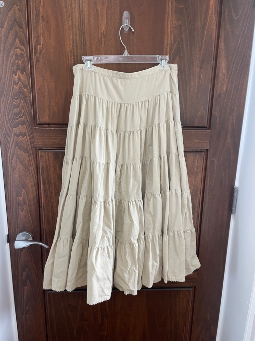 Tommy Hilfiger Cream Tiered Maxi Skirt